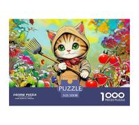 Gardening Kitten Jigsaw Puzzles Puzzles for Adults Kids. 1000 Piece Vegetable Patch Snow Great Gifts Challenge Toy Educational Game Home Decoration for Educational Games Gifts 52x38cm/1000pcs