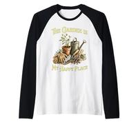 Gardening Lovers - The Garden is My Happy Place Raglan Baseball Tee