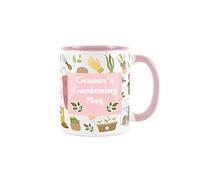 Gardening Mug Granny Grannys Garden Tea Coffee Drinks Pink White Gift