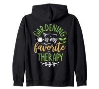 Gardening My Favorite Therapy Plant Lover Gardener Self-care Zip Hoodie