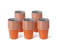 Gardening Naturally 9cm Round Plastic Plant Pot with Drainage Holes, Recycled Plastic Nursery Pot for Seedlings and Small Plants (25)
