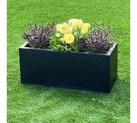 Gardening Naturally Aluzinc Trough Garden Planter Black