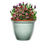 Gardening Naturally Anygyi Ceramic Effect Pot - Recycled Plastic Planter, Frost-Proof, Ideal for Indoor and Outdoor Settings, 36cm x 45cm (Dark Grey) By Flowersea
