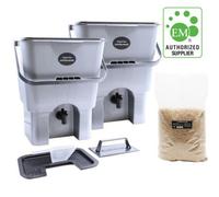 Gardening Naturally Bokashi Bin Set Of 2 Natural Composter With Bran