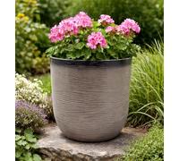 Gardening Naturally Cactus Recycled Ceramic-Effect Planter - Frost-Proof and UV Resistant, 34.9cm x 35cm By Flowersea (Light Grey)