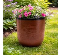 Gardening Naturally Cactus Recycled Ceramic-Effect Planter - Frost-Proof and UV Resistant, 34.9cm x 35cm By Flowersea (Burnt Orange)