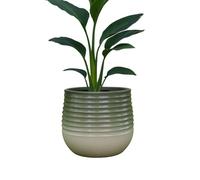 Gardening Naturally Danube Round or Square Ceramic Effect Planter for Indoor and Outdoor Use Lightweight Stone Look Plant Pot Frost Resistant UV Resistant in Multiple Sizes (Round, Medium)