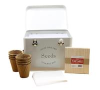 Gardening Naturally French Grey Seed Gift Storage Tin Set