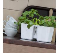 Gardening Naturally Herb Planter Twin Pot Set With Multi Blade Scissors