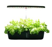 Gardening Naturally Hydroponic System Fully Programmable 12 Pod Indoor Propagator Planter (Black)