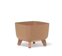 Gardening Naturally Indoor Plant Pot Zinnia Stylish and Durable Planter for Houseplants (Square Pot ECO WOOD 24cm - Natural)