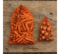 Gardening Naturally Orange Vegetable Storage Net With Drawstring Bagacrop Standard - Pack Of 20