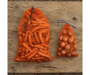 Gardening Naturally Orange Vegetable Storage Net With Drawstring Bagacrop Standard - Pack Of 20