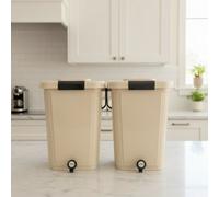 Gardening Naturally Oyster White And Black Bokashi Bin (Twin Pack)