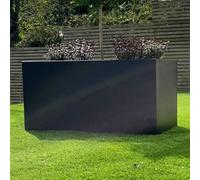 Gardening Naturally Premium Lined Aluzinc Trough Patio Planter Black
