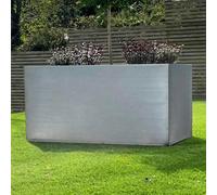Gardening Naturally Premium Lined Aluzinc Trough Patio Planter Silver