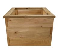 Gardening Naturally Raised Beds Premium Red Cedar Wooden Raised Bed Kit with Flat Top Trim Untreated Timber Garden Growing Beds with Fixings and Modular Boards (H:43.5 x W:60 x L:60cm)