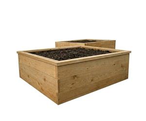 Gardening Naturally Raised Beds Red Cedar Wooden Kit, H:29 x W:60 x L:120cm | Premium, Flat Top Trim, Untreated Timber, With Fixings, Modular Boards