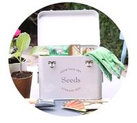 Gardening Naturally Seed Storage Box With Free Envelopes & Dividers French Grey