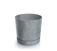 Gardening Naturally Small Round Plant Pots With Drainage Holes -Grey 15Cm