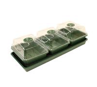 Gardening Naturally Windowsill Seed Spa Self Watering Propagator with Capillary Mat and Clear Cover for Vegetable Herb and Flower Seeds (3 Bays)