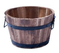 Gardening Naturally Wooden Barrel Planter For Plants - Size Small