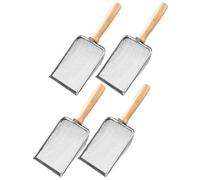 Gardening Soil Sifter, Stainless Steel Garden Sand Mesh Compost Sieves With Ergonomic Wooden Handle Planting Tool Accessories Supplies(2+2.8+3.8+5mm)