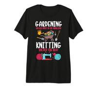Gardening Solves Most of My Problem Knitting Solves The Rest Premium T-Shirt