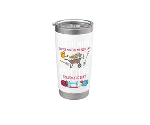 Gardening Solves Most of My Problem Knitting Solves The Rest Stainless Steel Insulated Tumbler