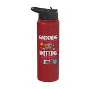 Gardening Solves Most of My Problem Knitting Solves The Rest Stainless Steel Insulated Water Bottle
