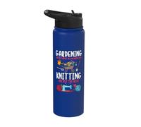 Gardening Solves Most of My Problem Knitting Solves The Rest Stainless Steel Insulated Water Bottle