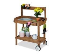 Gardening table Elevated Plant Stand Outdoor Repotting Station 2 Shelves