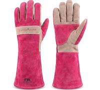 Gardening & Welding Gloves, Heat Resistant for Fireplace, Women Small | Leather Work & Gardening Gloves for Pruning, Yard Work, Welding, BBQ, Cooking & Fireplace, Chainsaw, Camping,