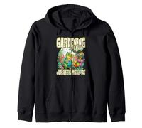 GARDENING WITH JURASSIC METHODS dinosaur gardener ancient Zip Hoodie