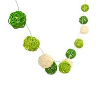 Gardeningwill 4M 40LED Green White Battery Operated Rattan Ball LED String Fairy Light