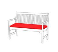 Gardenista 2 Seater Garden Bench Cushion 108x45 cm | Water Resistant Outdoor Cushions for Rattan Furniture | Soft and Comfortable Patio Furniture Bench Seat Pad | Durable & Easy to Clean (Red)