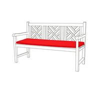 Gardenista 3 Seater Garden Bench Cushion 143x52 cm | Water Resistant Outdoor Cushions for Rattan Furniture | Soft and Comfortable Patio Furniture Bench Seat Pad | Durable & Easy to Clean (Red)