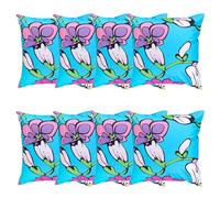 Gardenista Decorative Outdoor Cushion 45x45 cm | Indoor Water Resistant Garden Printed Throw Pillow | Soft Patio Furniture Cushions | Easy to Clean Patterned Cushion (8, Flower Aqua)