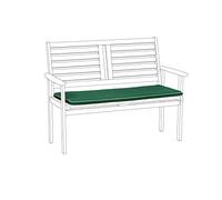 Gardenista Garden 2 Seater Bench Seat Pad | Indoor Water Resistant Outdoor Dining Chair Cushion | Soft & Thick Seating Cushion with Secure Ties | Durable Patio Furniture Cushions (1 Piece, Green)