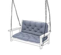 Gardenista Garden 2 Seater Tufted Swing Bench Cushion | Water Resistant Indoor Garden Furniture Seat and Back Bench Pads | Slip Free Comfy Rattan Furniture Hammock Cushions | 100x98 cm (Grey)