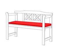 Gardenista Garden Outdoor Bench Seat Pad | Bench Patio Furniture 2 Seater Cushion 117x39 cm | Water Resistant Soft and Durable Material | Comfortable and Lightweight Fibre Filling (Red)