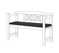 Gardenista Garden Outdoor Bench Seat Pad | Bench Patio Furniture 2 Seater Cushion 117x39 cm | Water Resistant Soft and Durable Material | Comfortable and Lightweight Fibre Filling (Black)