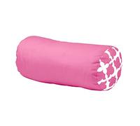 Gardenista Garden Round Bolster Pillow | Water Resistant Indoor Outdoor Roll Back and Neck Support Cushion | Comfy Rattan, Patio Furniture Yoga Cushions | Easy to Clean (Pink, 45x20cm)