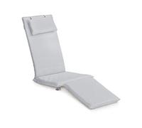 Gardenista Garden Steamer Sunlounger Cushion | Outdoor Water Resistant Recliner Chair Sun Lounger Pad | Hypoallergenic Patio Furniture Sunbed Cushions | Durable and Easy to Clean (Grey)