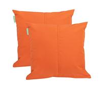 Gardenista Large Garden Scatter Cushion | Water Resistant Hollowfibre Filled Outdoor Seating Furniture Pillow | Great for Patio Rattan Chairs | Comfy & Lightweight (2, Orange)