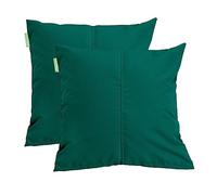 Gardenista Large Garden Scatter Cushion | Water Resistant Hollowfibre Filled Outdoor Seating Furniture Pillow | Great for Patio Rattan Chairs | Comfy & Lightweight (2, Green)