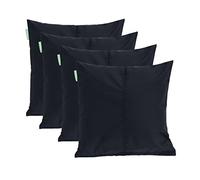 Gardenista Large Garden Scatter Cushion | Water Resistant Hollowfibre Filled Outdoor Seating Furniture Pillow | Great for Patio Rattan Chairs | Comfy & Lightweight (4, Black)