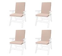Gardenista Low Back Chair Seat Pads | Outdoor Water Resistant Garden Chair Cushions With Backs | Soft and Thick Seat Cushion with Secure Ties | Durable Patio Furniture Pad (4 Piece, Stone)