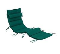 Gardenista Luxury Outdoor Sun Lounger Cushion | Water Resistant Garden Recliner Chair Pad 190x60 cm | Hypoallergenic Patio Furniture Curved Sunbed Cushions | Durable Thick and Comfortable (Green)