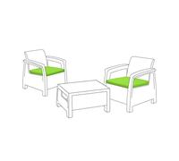 Gardenista Outdoor 2 Piece Rattan Replacement Cushion Set | Garden Seat Pads for Keter Corfu Rattan Furniture | Water Resistant Patio Furniture Chair Padding | Durable Garden Cushions (Lime)